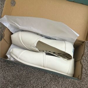 Toms White Recycled Cotton Canvas Shoes